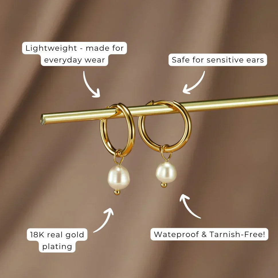 Charlotte - Coastal-Inspired Pearl Hoop Earrings